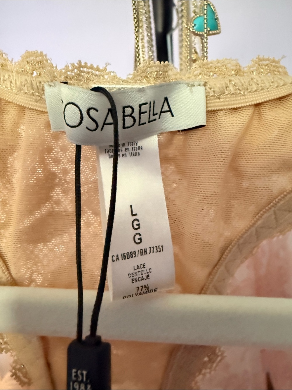 Cosabella Beige Lace Bralette with Scalloped Edge - Picture 3 of 4